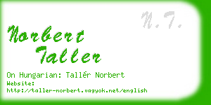 norbert taller business card