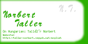 norbert taller business card